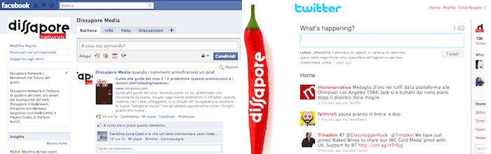 Dissapore Media su Facebook e Twitter