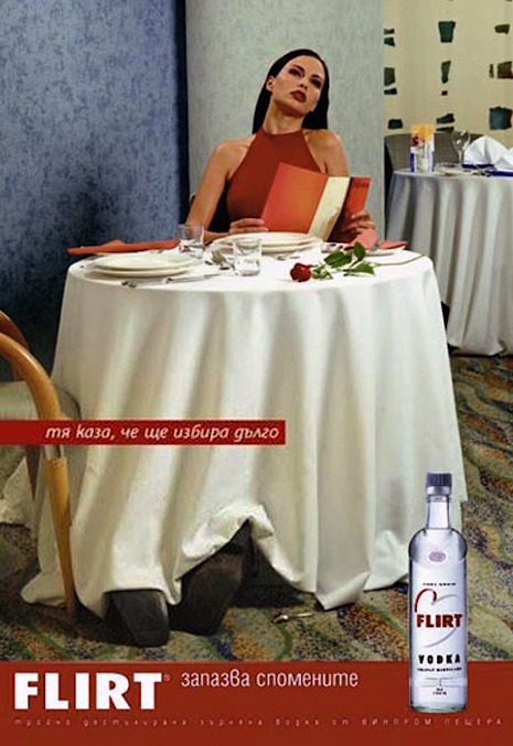 Manifesto pubbliciartio della vodka Flirt