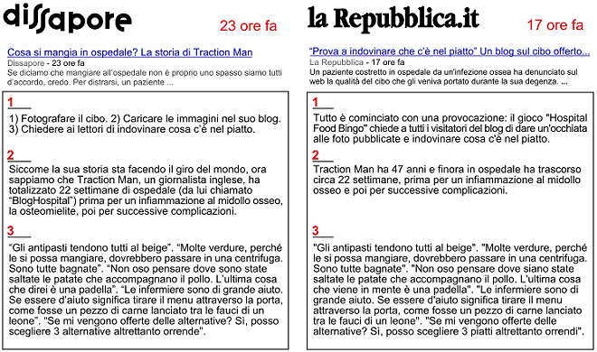 Trova le differenze tra la notizia di Dissapore e quella di Repubblica 