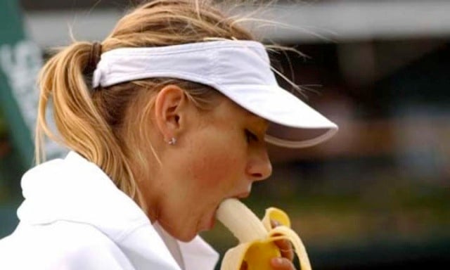 Maria Sharapova, mangia, banane