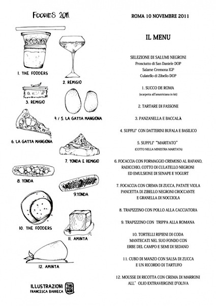 Menu della cena