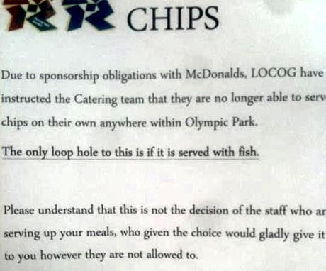 contratto, esclusiva, patate fritte, mcdonald's, olimpiadi, londra, 2012