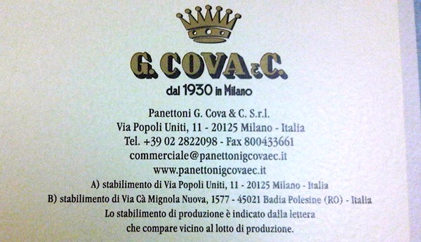 Panettone Cova