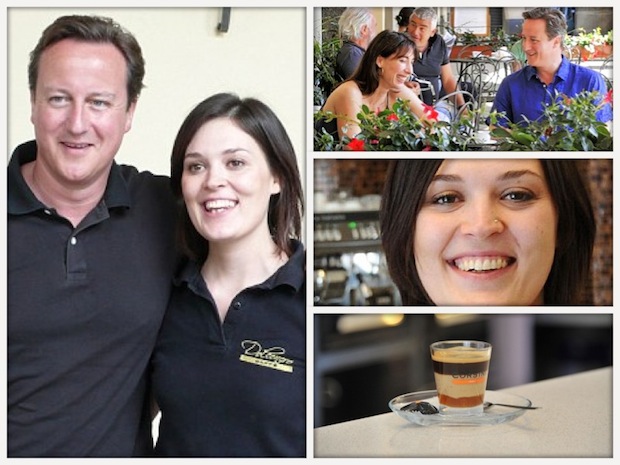 David Cameron, Francesca Ariani e il bar Dolce Nero di Montevarchi