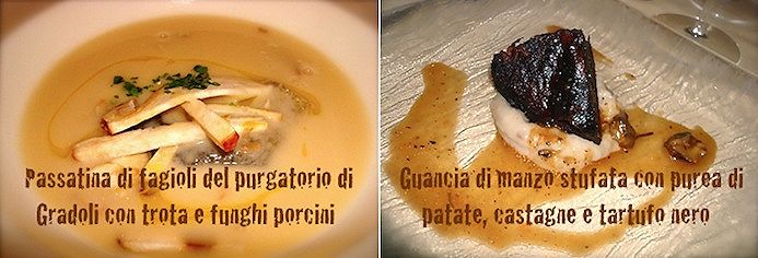I piatti del ristorante Le Tre Zucche