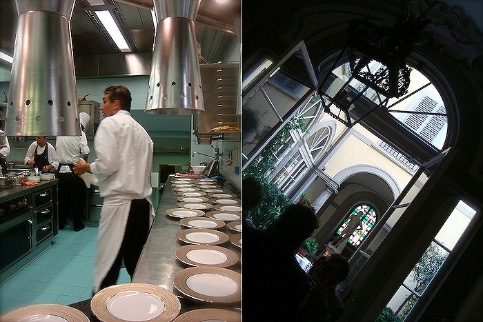 Lo chef Italo Bassi e L'ingresso dell'Enoteca Pinchiorri