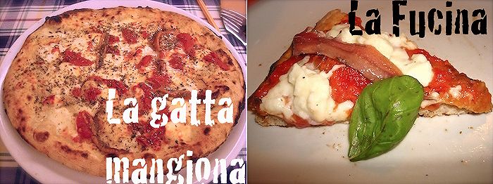 La pizza de La Gatta Mangiona e la pizza Romana de La Fucina