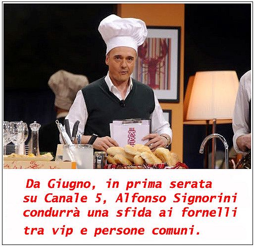 Alfonso Signorini condurrà un programma di cucina su Canale 5