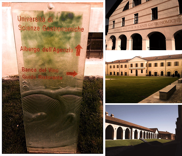 L'agenzia di Pollenzo con l'Università di scienze gastronomiche, l'albergo e il ristorante Guido