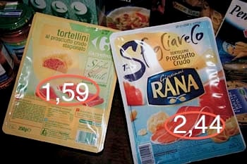 Tortellini Rana e Carrefour prodotti nello stesso stabilimento di San Giovanni Lupatoto (VR) 